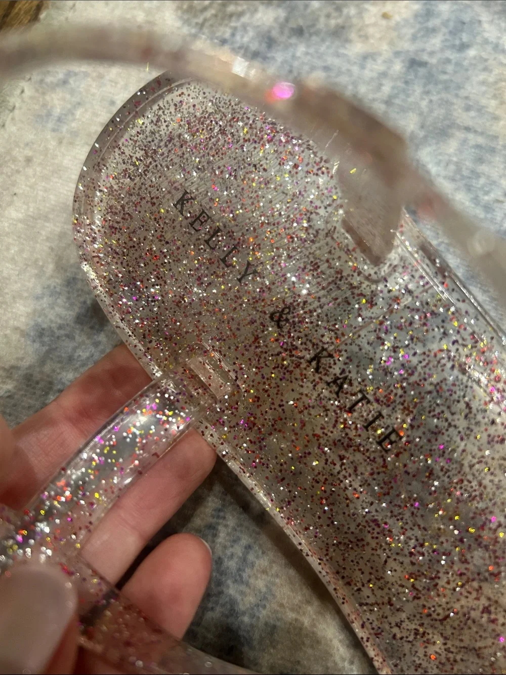 Kelly And Katie Jelly Glitter Pearls Flats Shoes Spring Summer Women's Size 8M